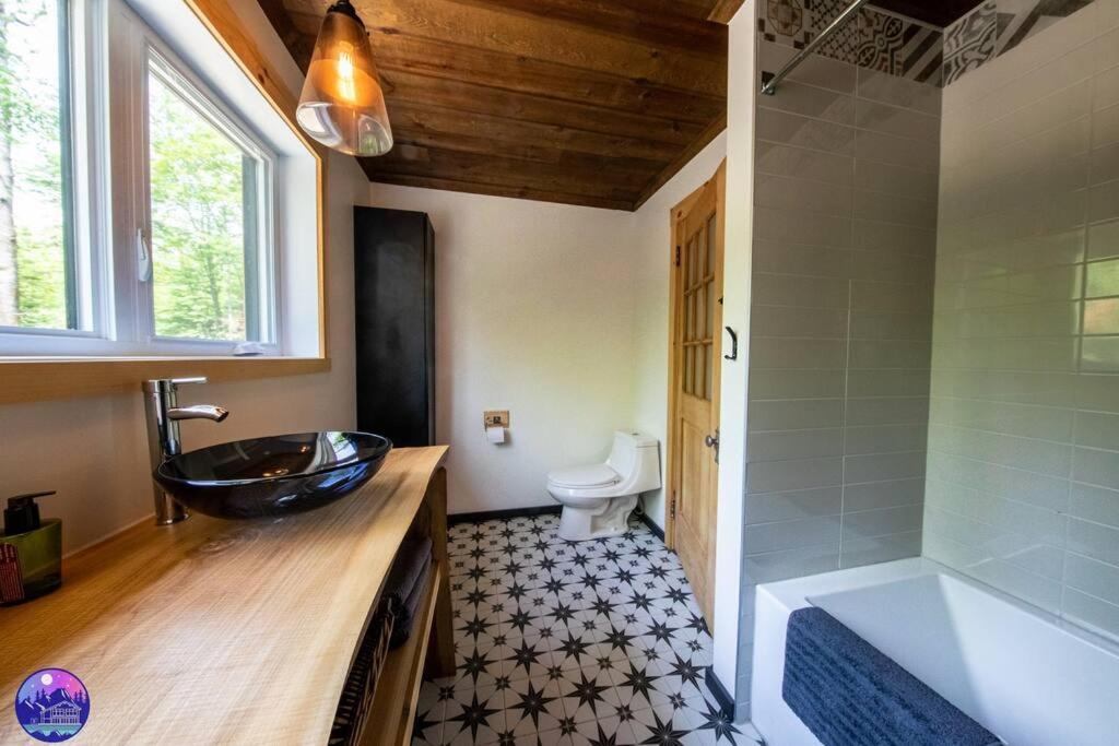 Chalet Deschamps- Spa- Chien Accepte- Nature- Estrie Mansonville Ngoại thất bức ảnh